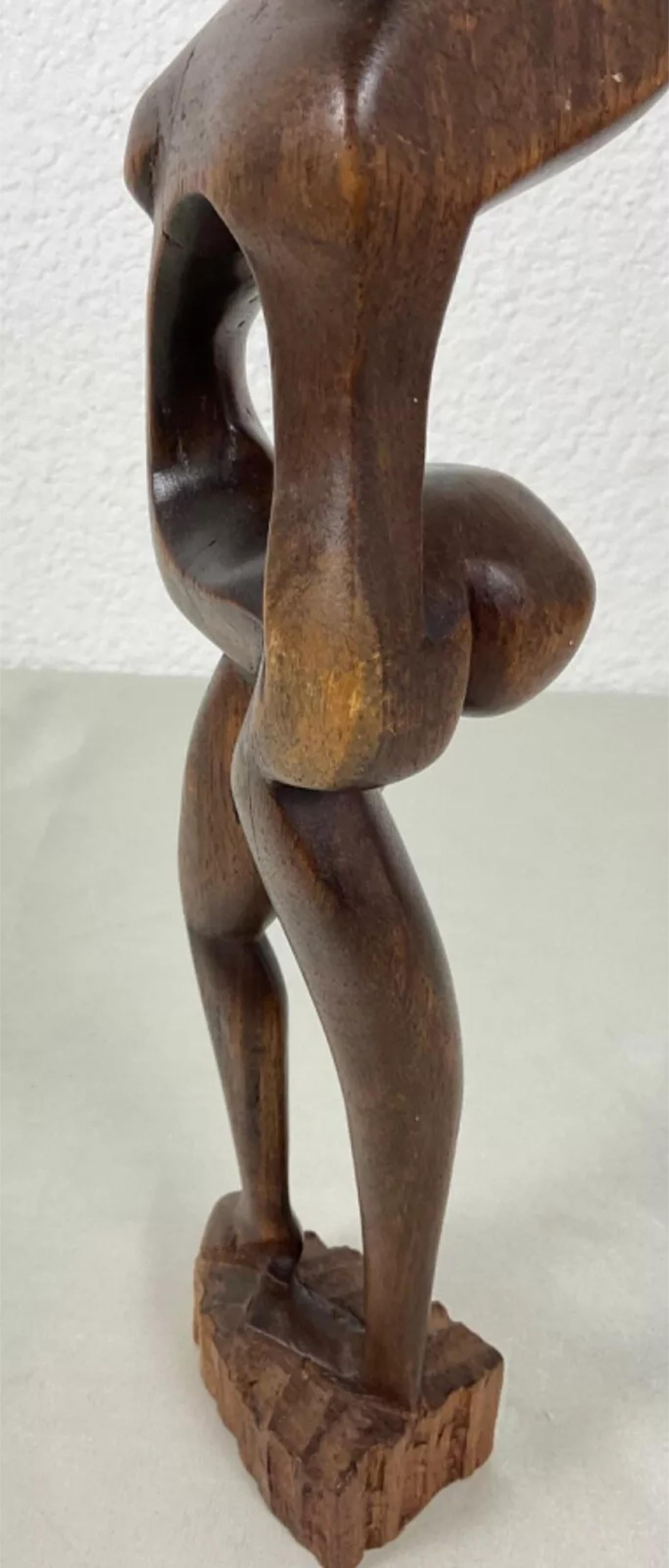 Vintage 20th Century Abstract African Wooden Sculpture - 2Y482 For Sale 1