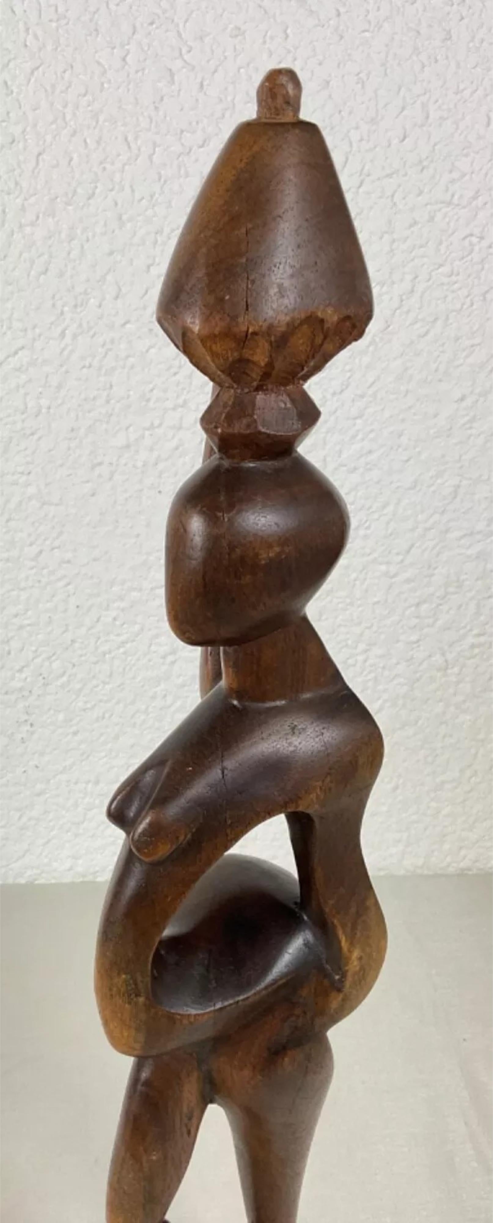 Vintage 20th Century Abstract African Wooden Sculpture - 2Y482 For Sale 2