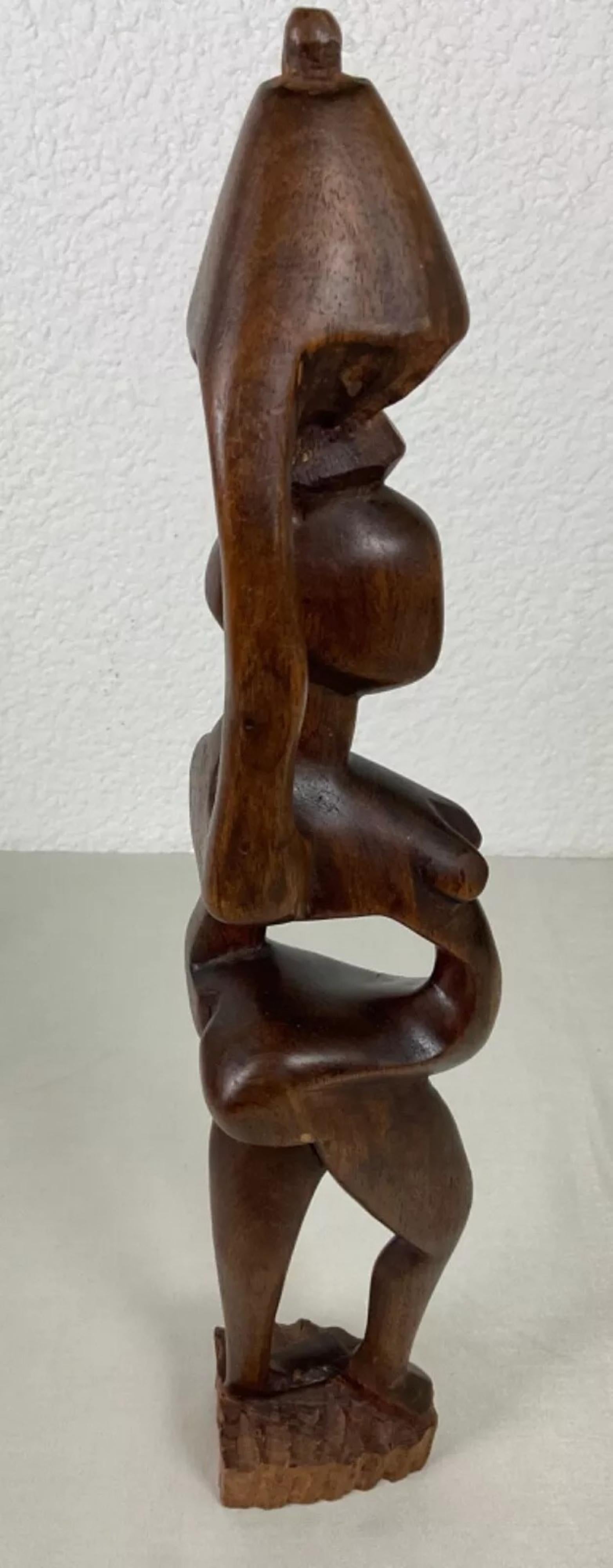 Vintage 20th Century Abstract African Wooden Sculpture - 2Y482 For Sale 3