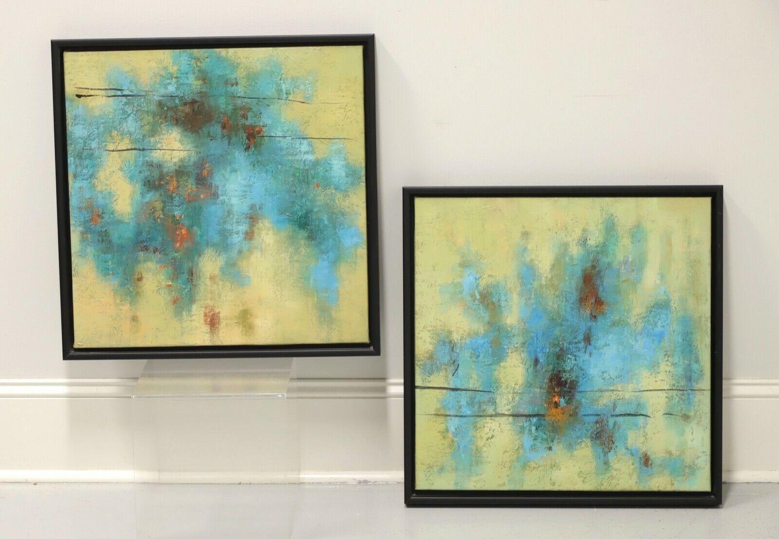 20th Century Original Abstract Oil Paintings on Canvas - Pair For Sale 4