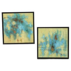 20th Century Original Abstract Oil Paintings on Canvas - Pair