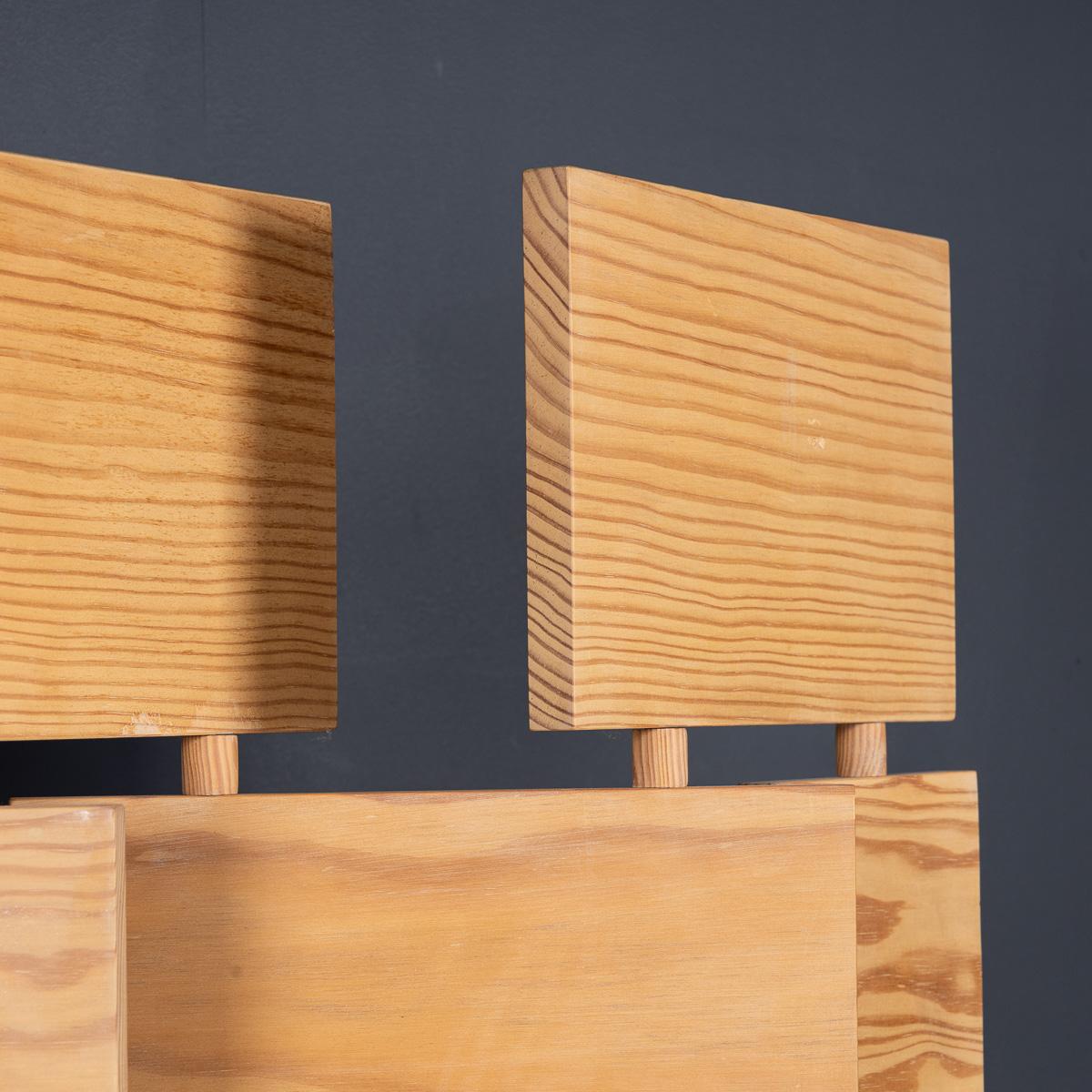 Vieux écran en bois de pin articulé du 20ème siècle, vers 1980 en vente 2