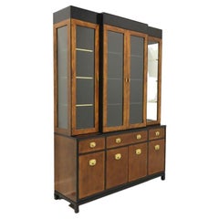 HICKORY Asian Chinoiserie Breakfront China Cabinet 