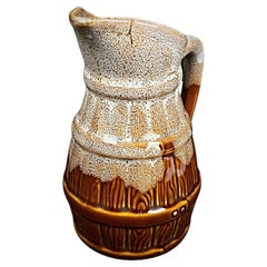 Jarra de cerámica vintage de bar o bistró del siglo XX, 1/2 litro - 2Y323