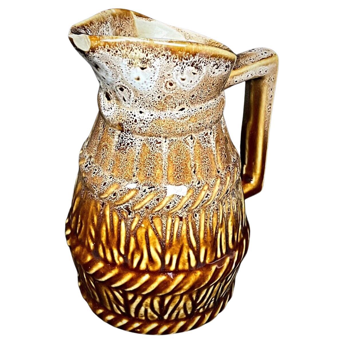 Jarra de cerámica vintage de bar o bistró del siglo XX, 1/4 litro - 2Y325