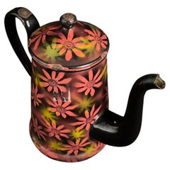 Vintage 20th Century "B.B Margaritta" Floral Decor Metal French Teapot - 2Y436