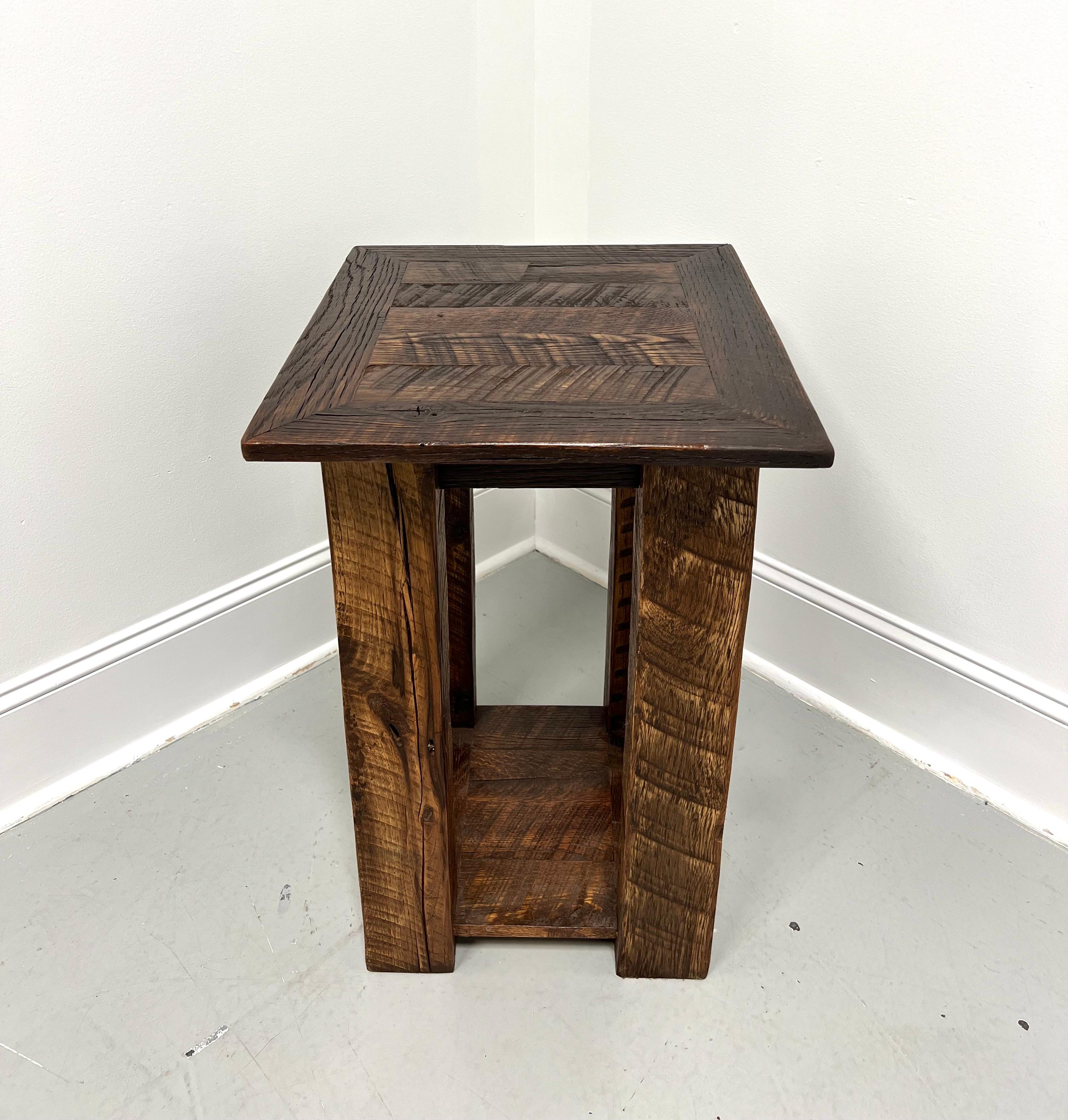 Vintage 20th Century Benchmade Oak Rustic Accent Table For Sale 1