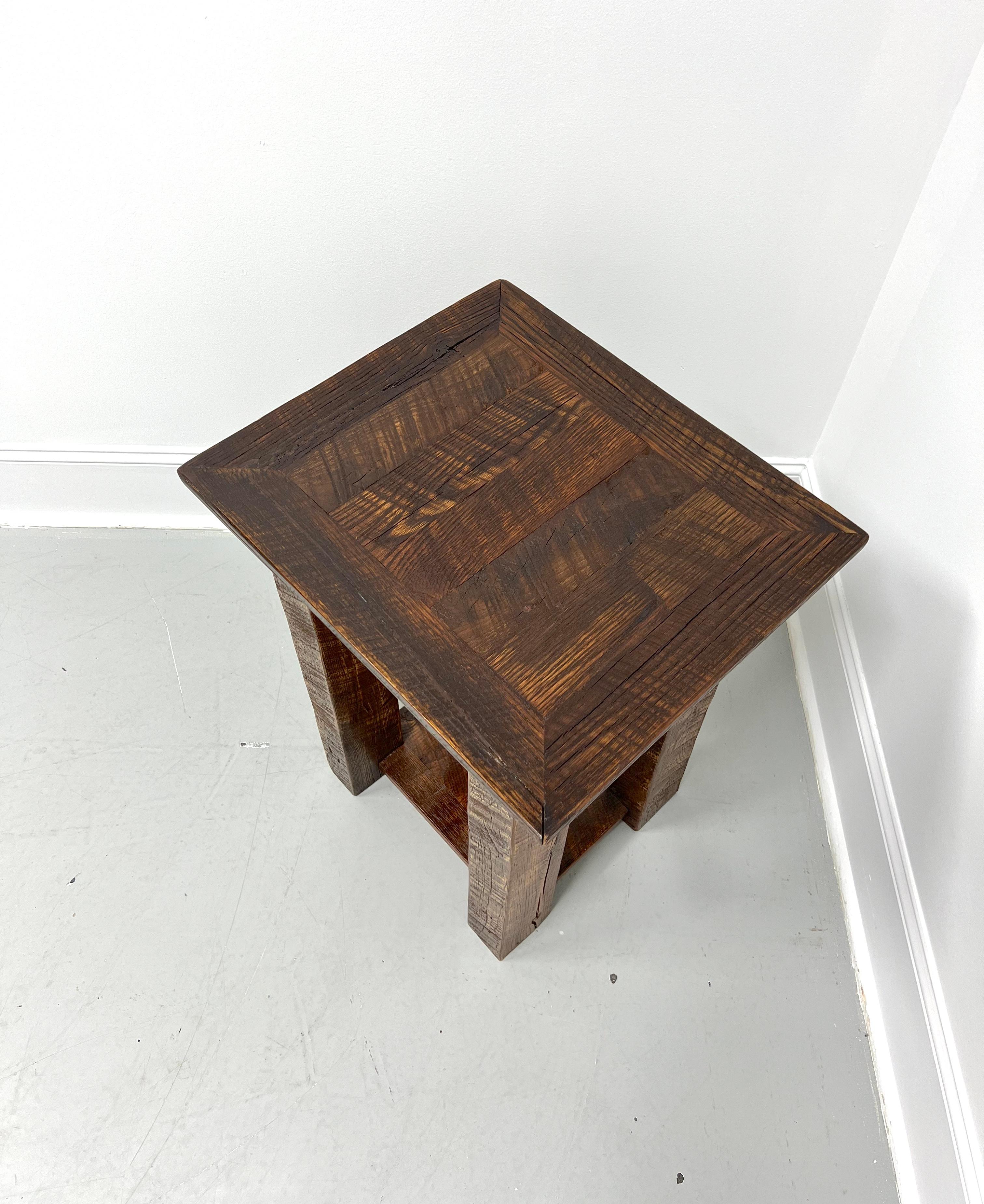 Vintage 20th Century Benchmade Oak Rustic Accent Table For Sale 2