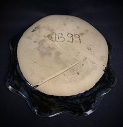 Vintage 20th Century Blue and Black Ceramic Catchall Dish - 2Y319