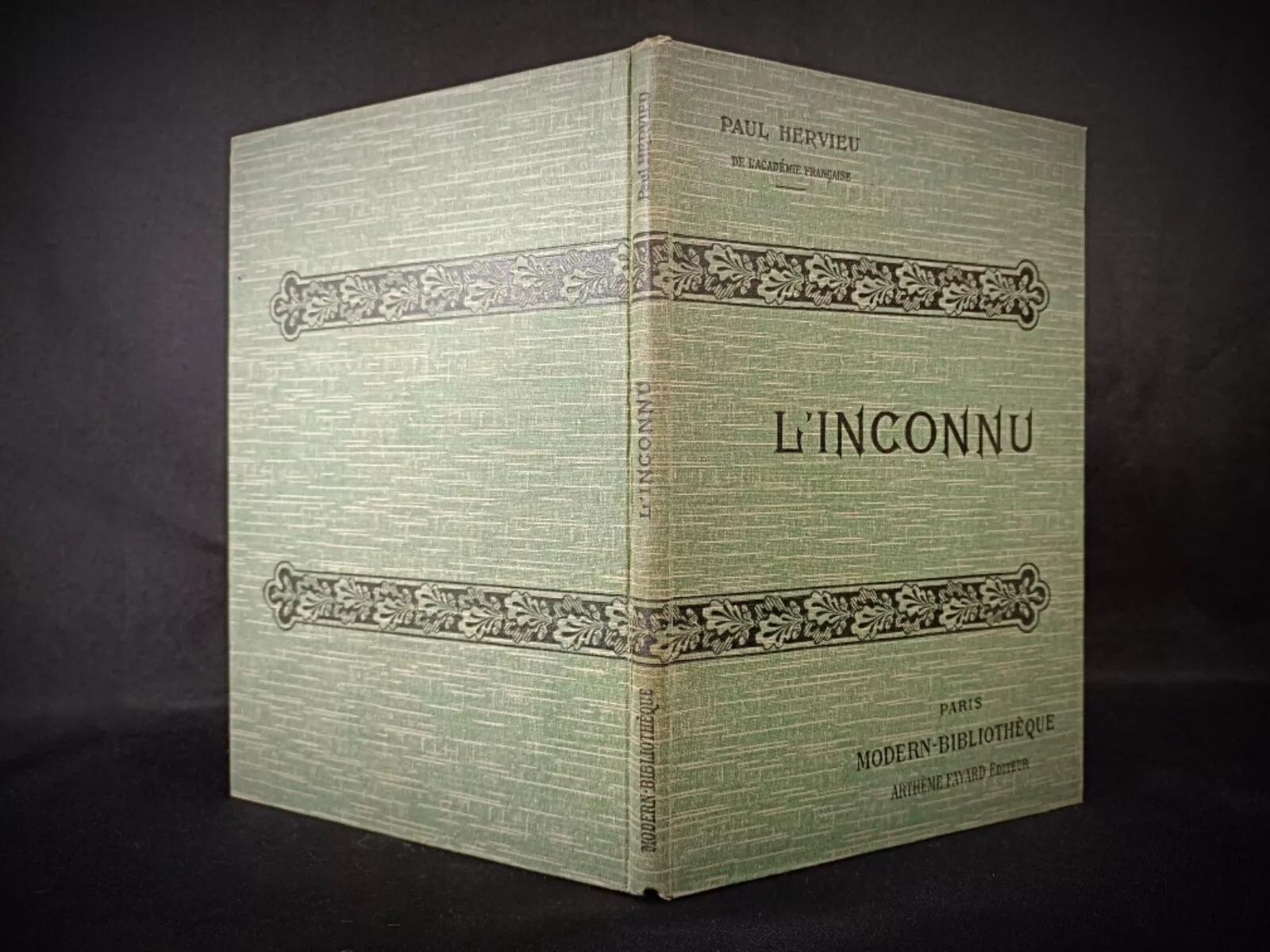 Vintage-Buch „L'Inconnu“ von Paul Hervieu aus dem 20. Jahrhundert, Paris, 2Y239, Vintage im Zustand „Gut“ im Angebot in Bordeaux, FR