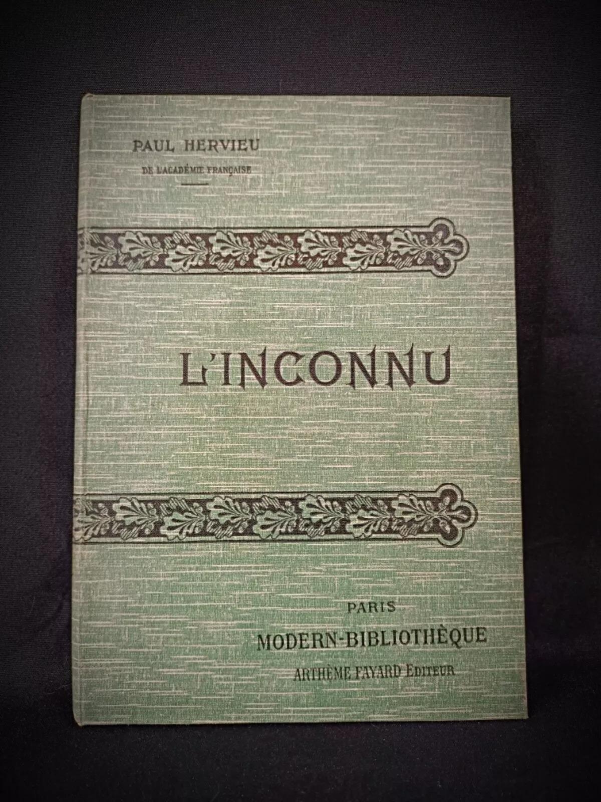 Vintage-Buch „L'Inconnu“ von Paul Hervieu aus dem 20. Jahrhundert, Paris, 2Y239, Vintage im Angebot 1
