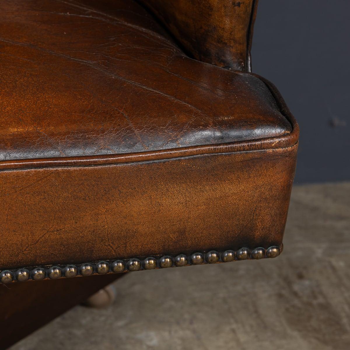 Vintage 20th Century British Hillcrest Revolving Leather Office Chair c.1940 6