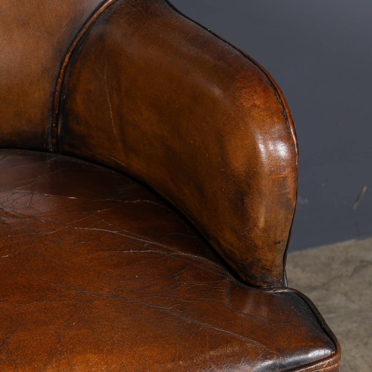 Vintage 20th Century British Hillcrest Revolving Leather Office Chair c.1940 7