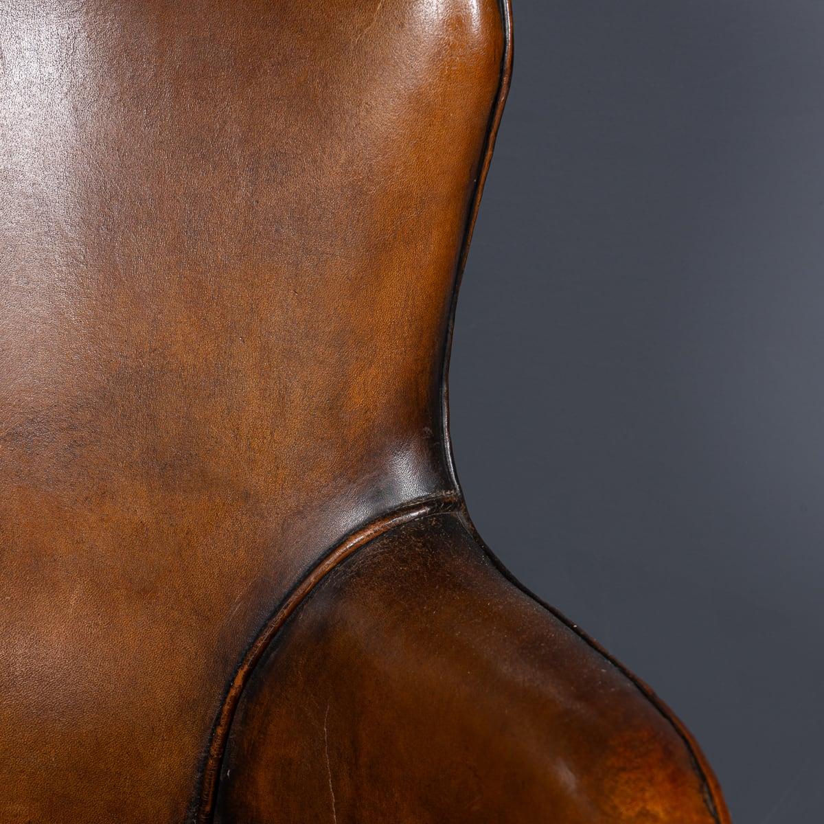 Vintage 20th Century British Hillcrest Revolving Leather Office Chair c.1940 8