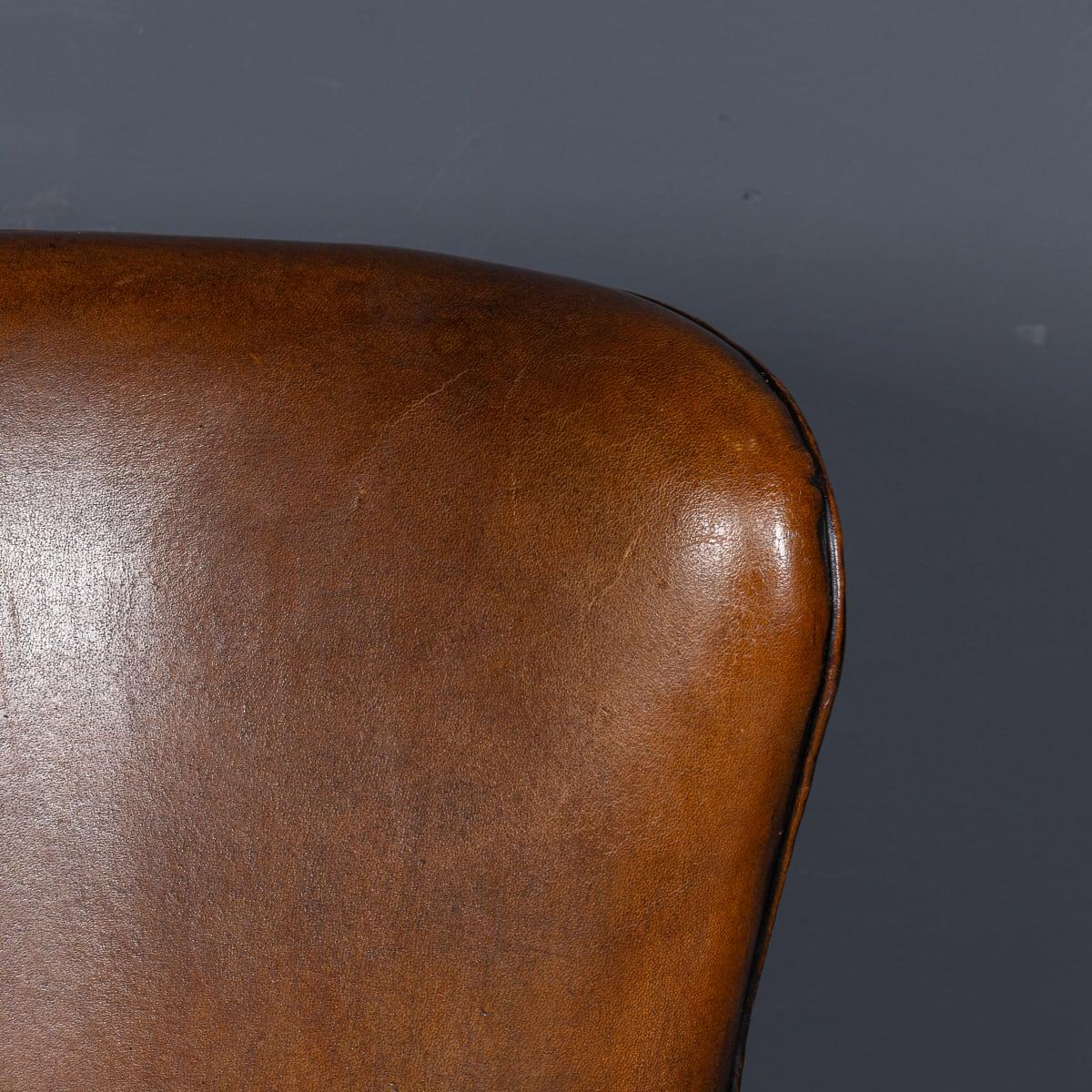 Vintage 20th Century British Hillcrest Revolving Leather Office Chair c.1940 9