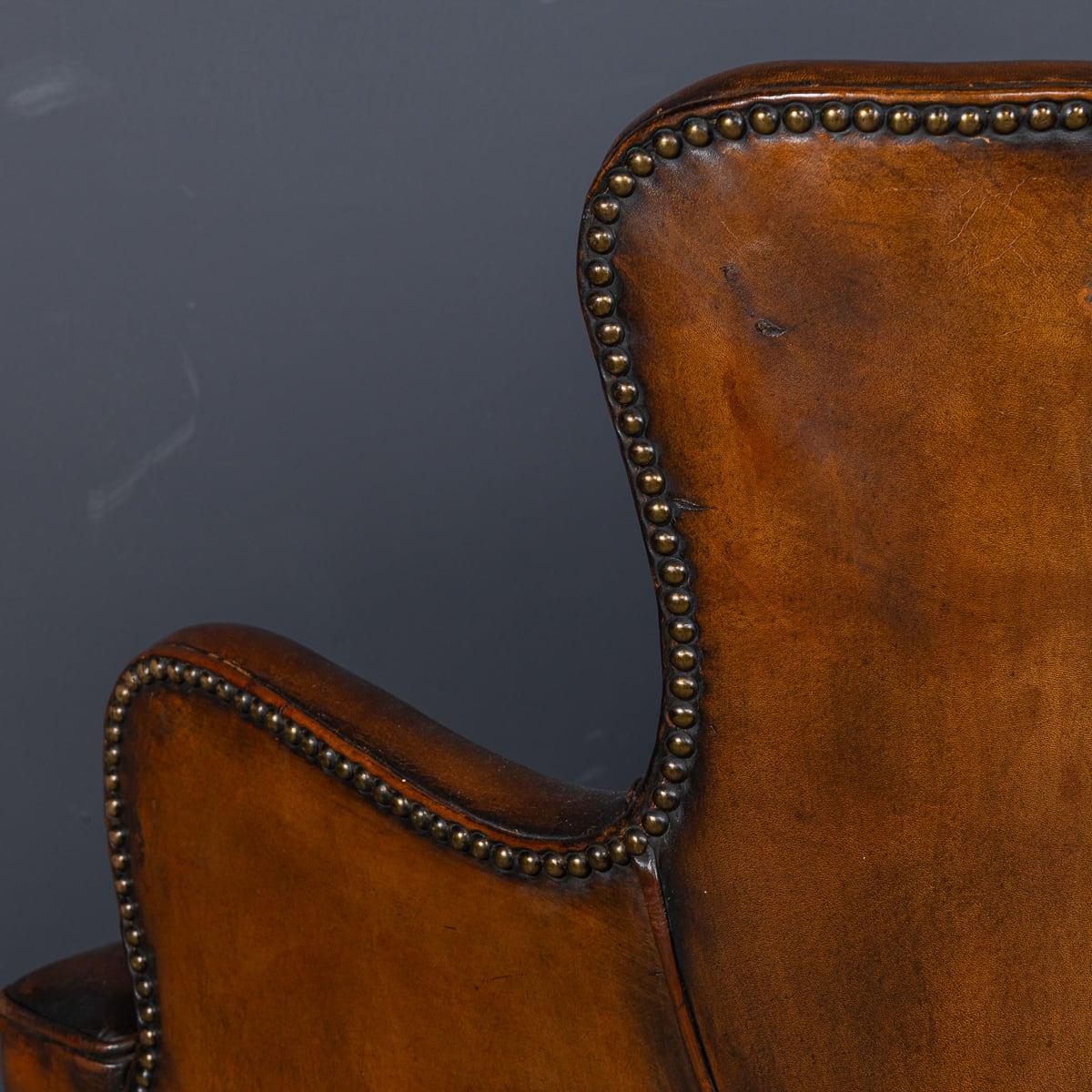 Vintage 20th Century British Hillcrest Revolving Leather Office Chair c.1940 10