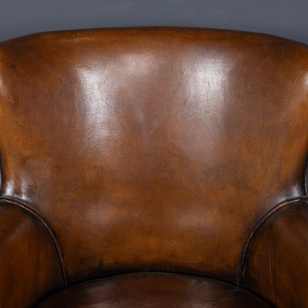 Vintage 20th Century British Hillcrest Revolving Leather Office Chair c.1940 3
