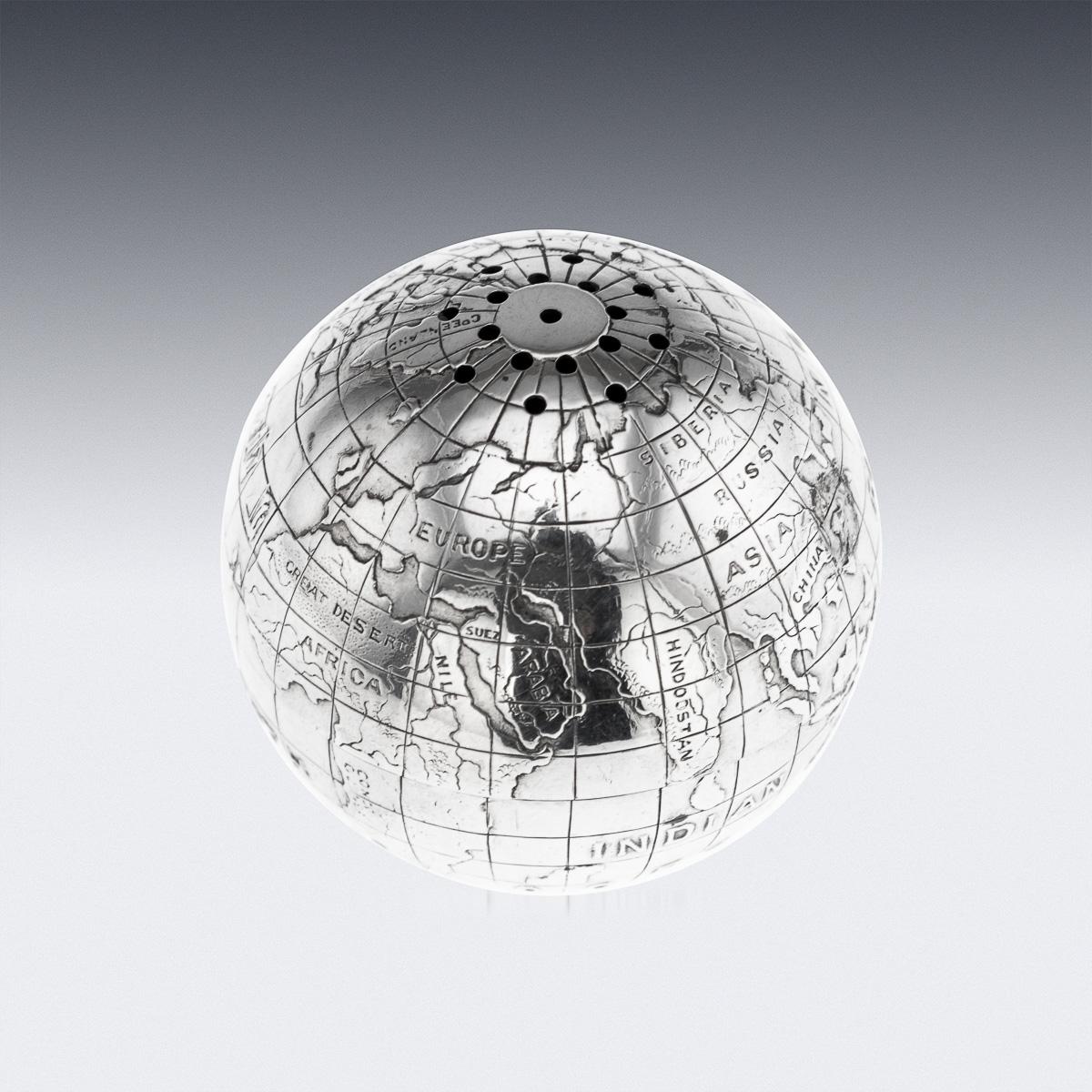 Vintage Siglo XX Novela Británica de Plata Maciza Lijadora de Escritura en Forma de Globo Otro en venta