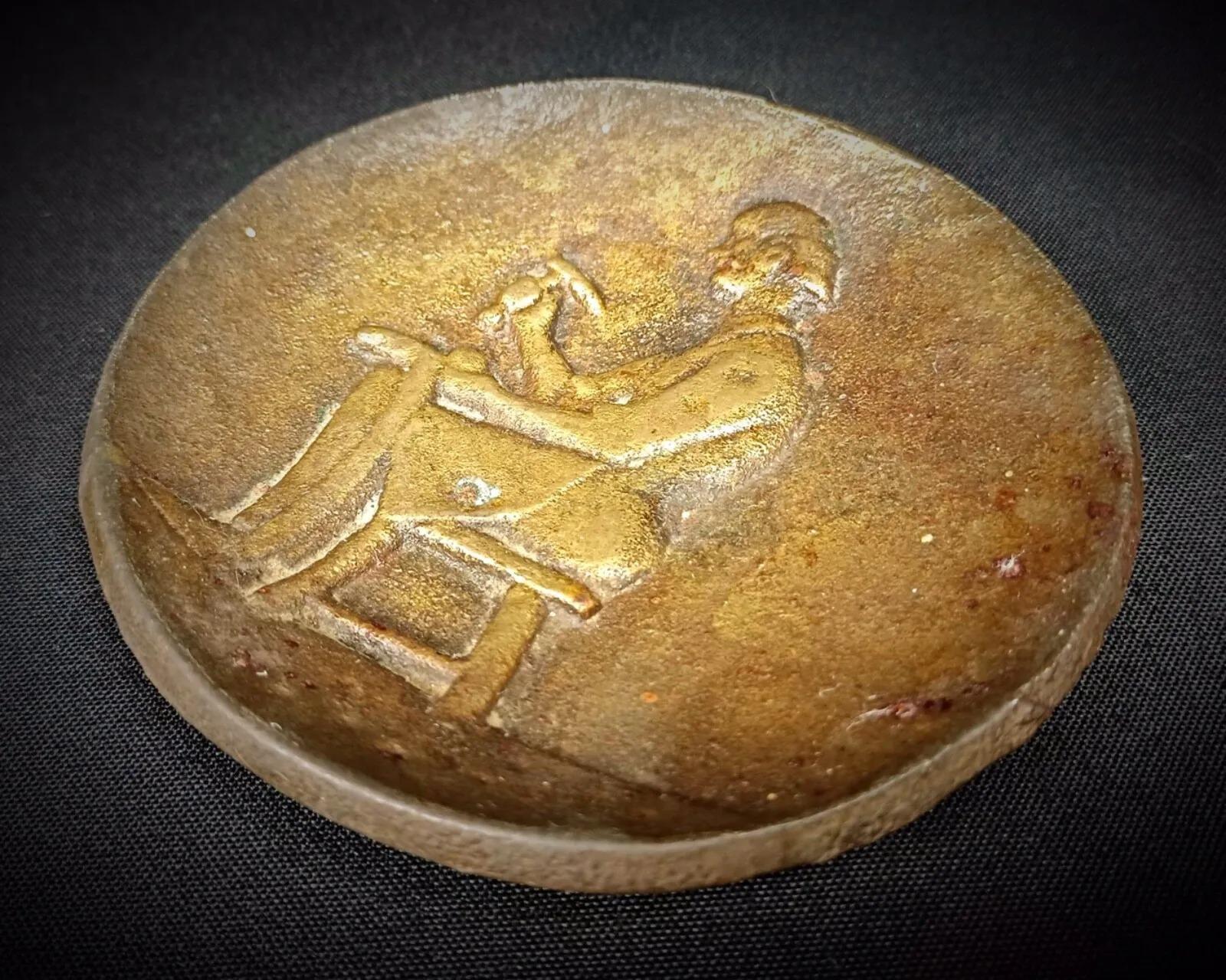 Bronze Plat à bijoux vintage du 20ème siècle signé « Clenget » - 2Y213 en vente