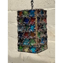 Vintage 20th Century Brutalist Hanging Pendant After Felipe Delfinger for Feders