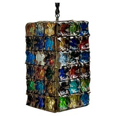 Vintage 20th Century Brutalist Hanging Pendant After Felipe Delfinger for Feders
