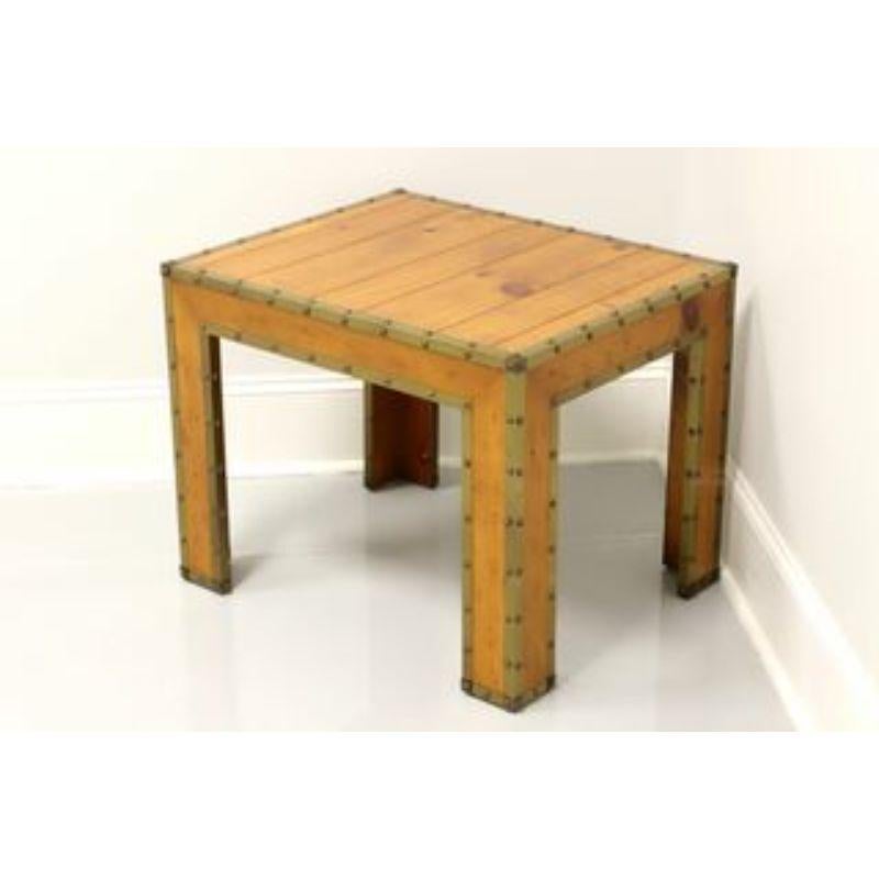 American Late 20th Century Vintage Campaign Style Pine Accent Table