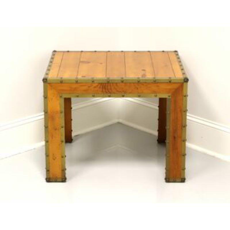 Late 20th Century Vintage Campaign Style Pine Accent Table In Good Condition In Charlotte, NC