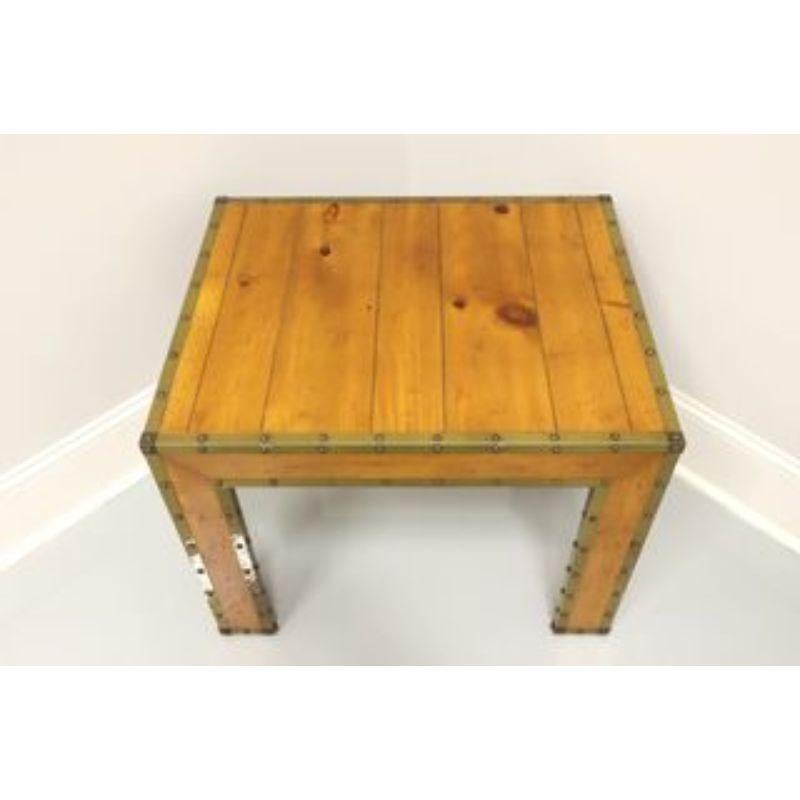 Late 20th Century Vintage Campaign Style Pine Accent Table 1