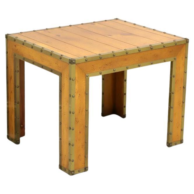 Late 20th Century Vintage Campaign Style Pine Accent Table