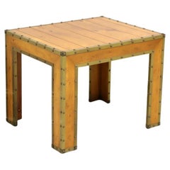 Vintage 20th Century Campaign Style Pine Accent Table