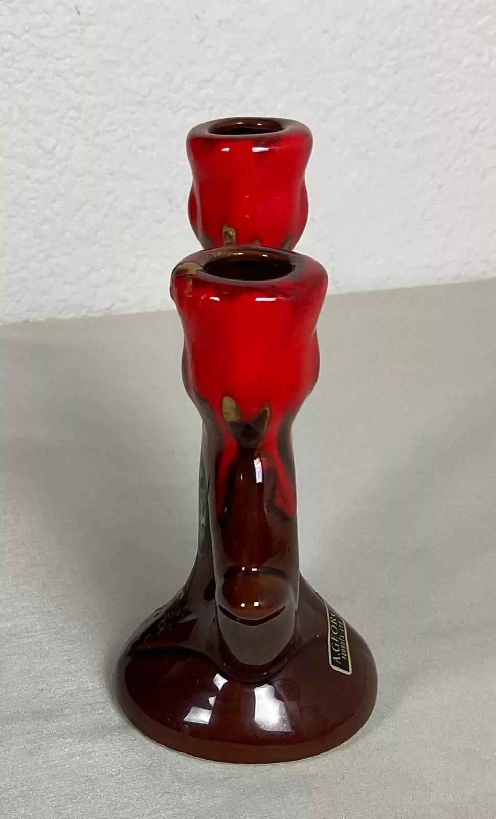 Bougeoir Vintage en céramique du 20ème siècle - A. Georges Pougués-les-Eaux - 2Y548 en vente 2