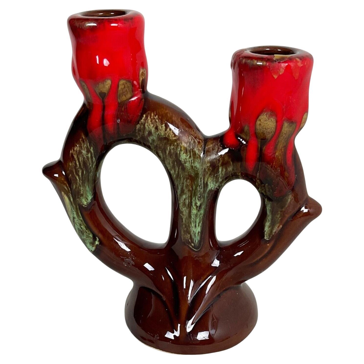 Vintage 20th-Century Ceramic Candle Holder - A. Georges Pougués-les-Eaux - 2Y548