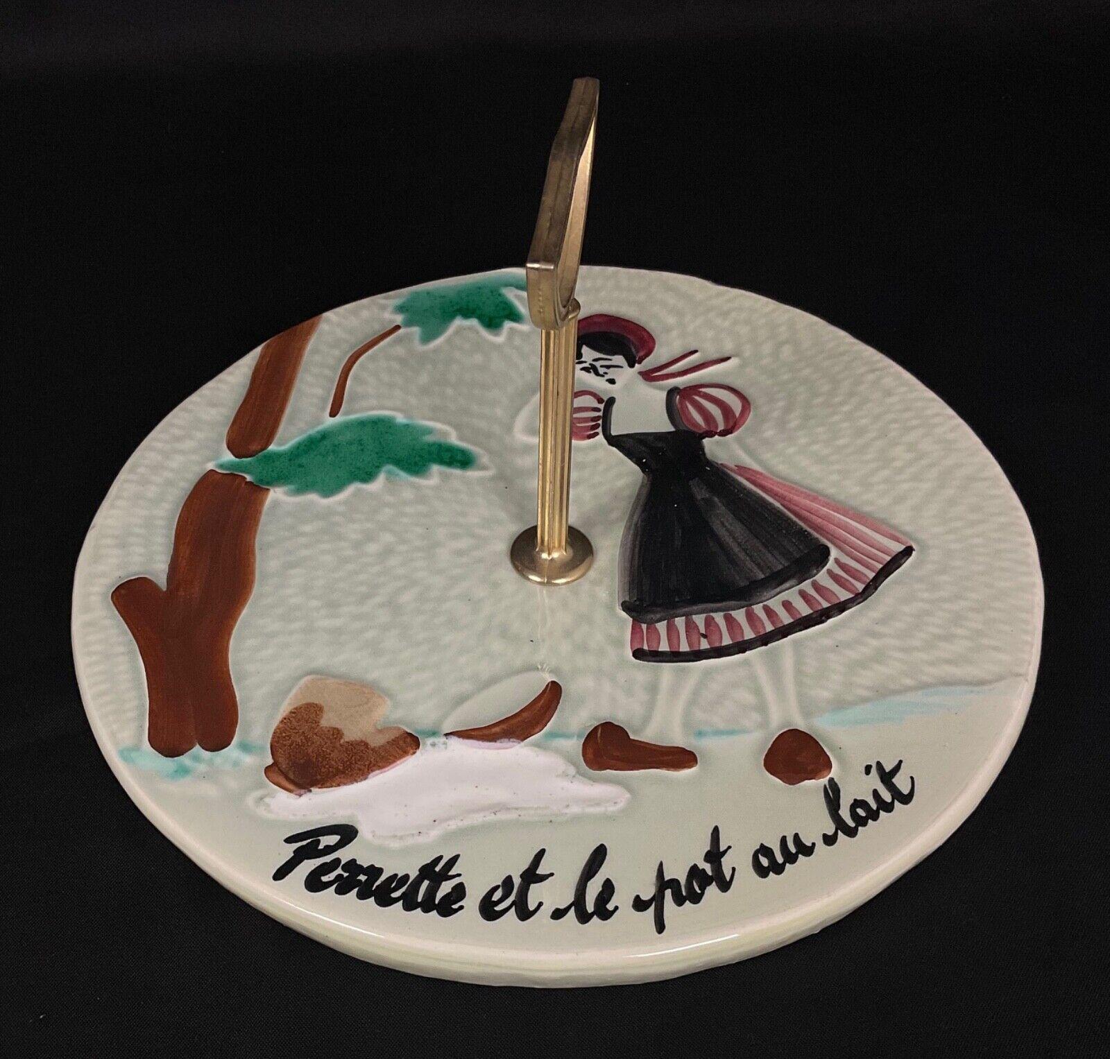This vintage 20th-century ceramic cheese platter, titled 