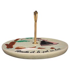 Vintage 20th Century Ceramic Cheese Platter – Perrette et le Pot au Lai - 2Y497