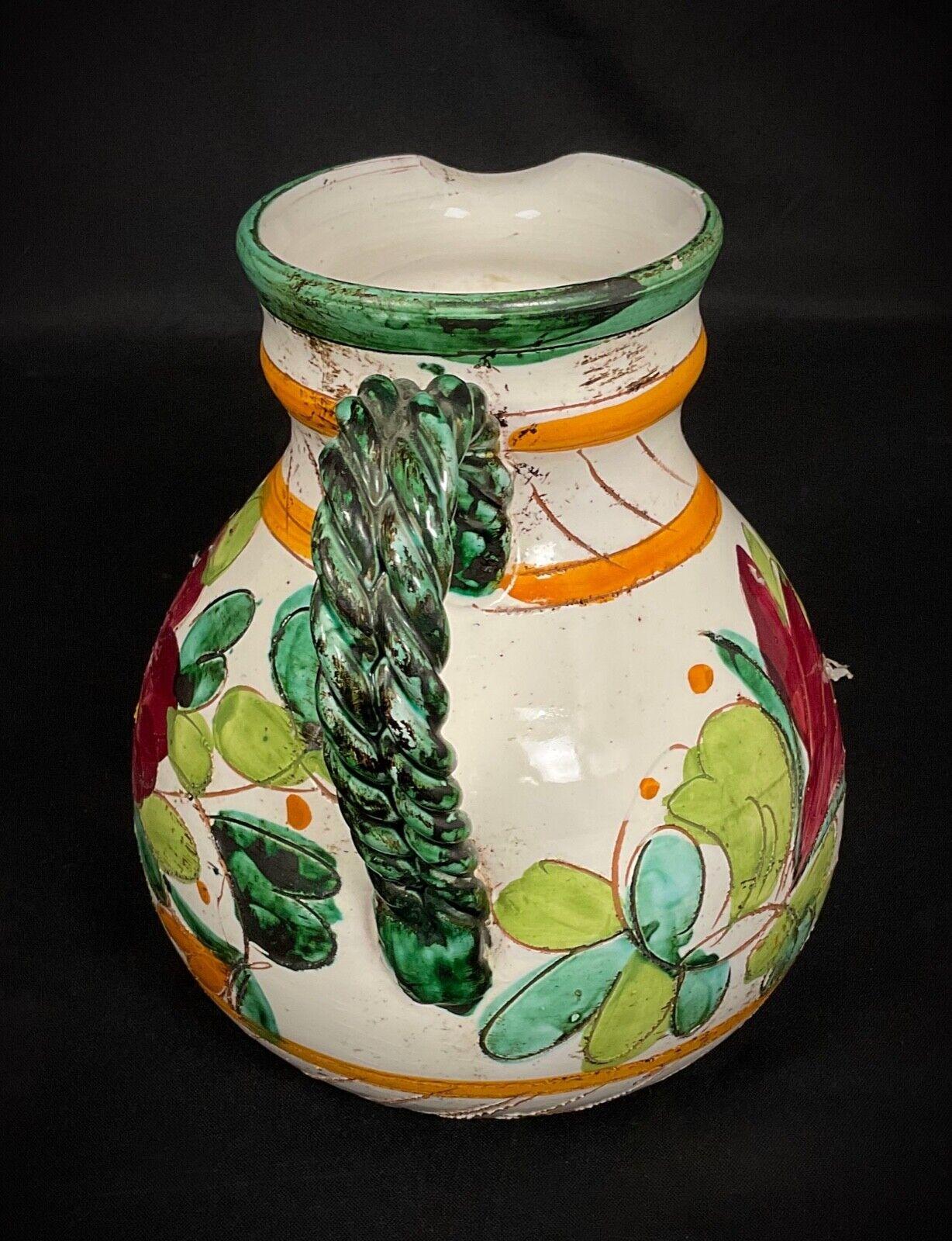 Brocca in ceramica vintage del XX secolo - Design floreale - 2Y517 in vendita 5
