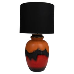Vintage 20th Century Ceramic Table Lamp with Glazed Finish, Germany