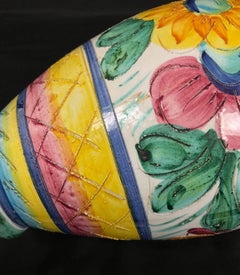 Vintage Keramikvase des 20. Jahrhunderts - Florales Design - 2Y514