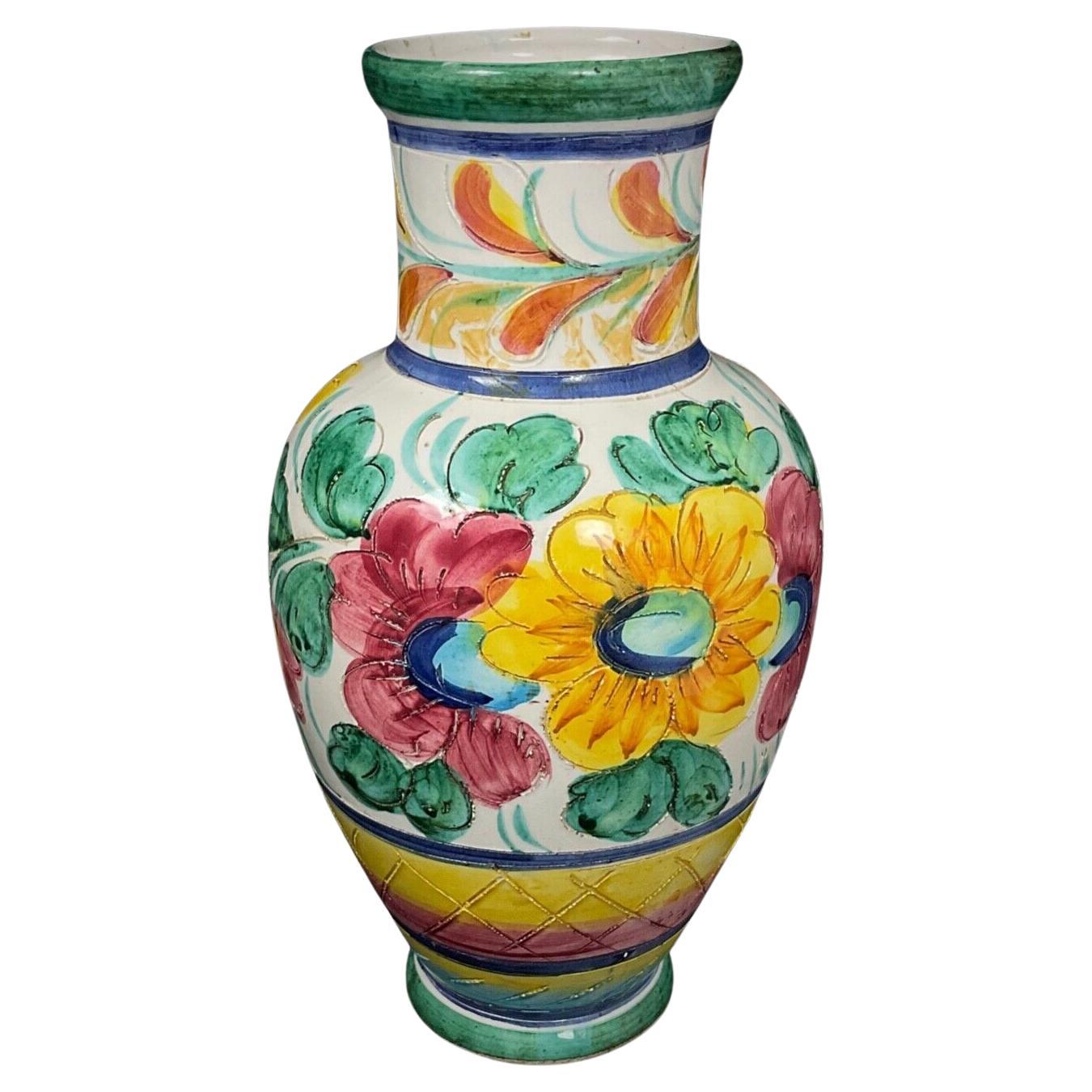 Vintage 20th Century Ceramic Vase – Floral Design - 2Y514
