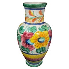 Vintage 20th Century Ceramic Vase – Floral Design - 2Y514