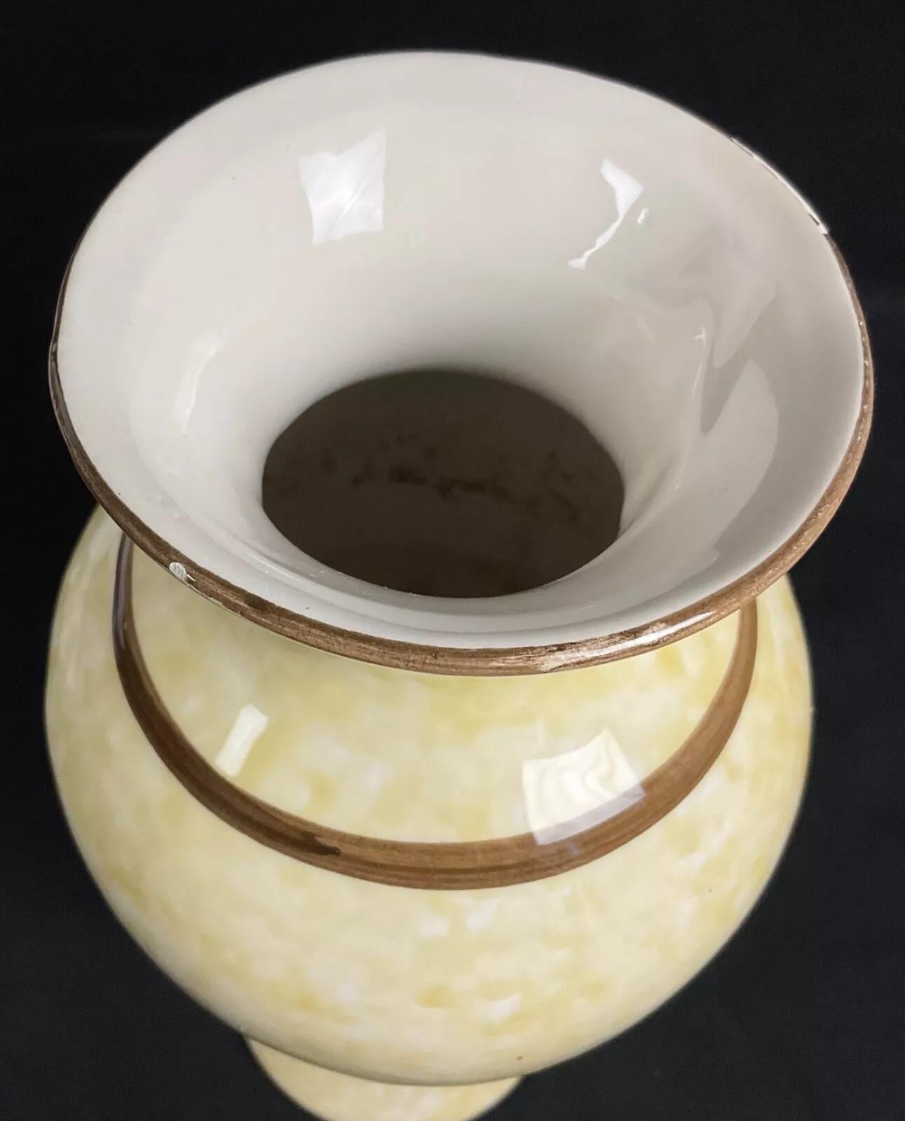 Vaso in ceramica d'epoca del 20° secolo - Design di frutta e fiori - 2Y501 In condizioni buone in vendita a Bordeaux, FR