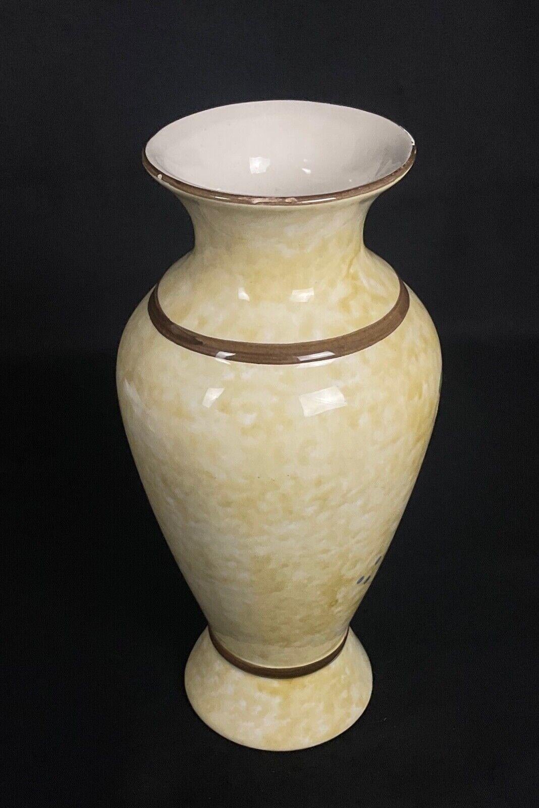 XX secolo Vaso in ceramica d'epoca del 20° secolo - Design di frutta e fiori - 2Y501 in vendita