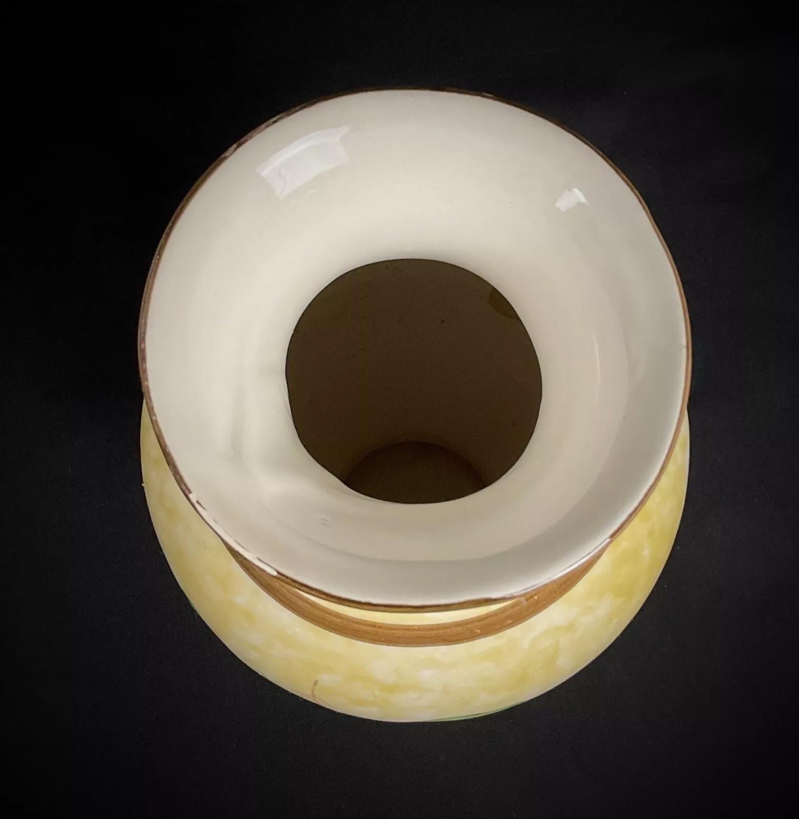 Vaso in ceramica d'epoca del 20° secolo - Design di frutta e fiori - 2Y501 in vendita 1