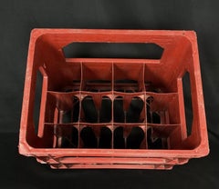Vintage 20th-Century CFP Red Bottle Crate - Functional French Charm - 2Y549
