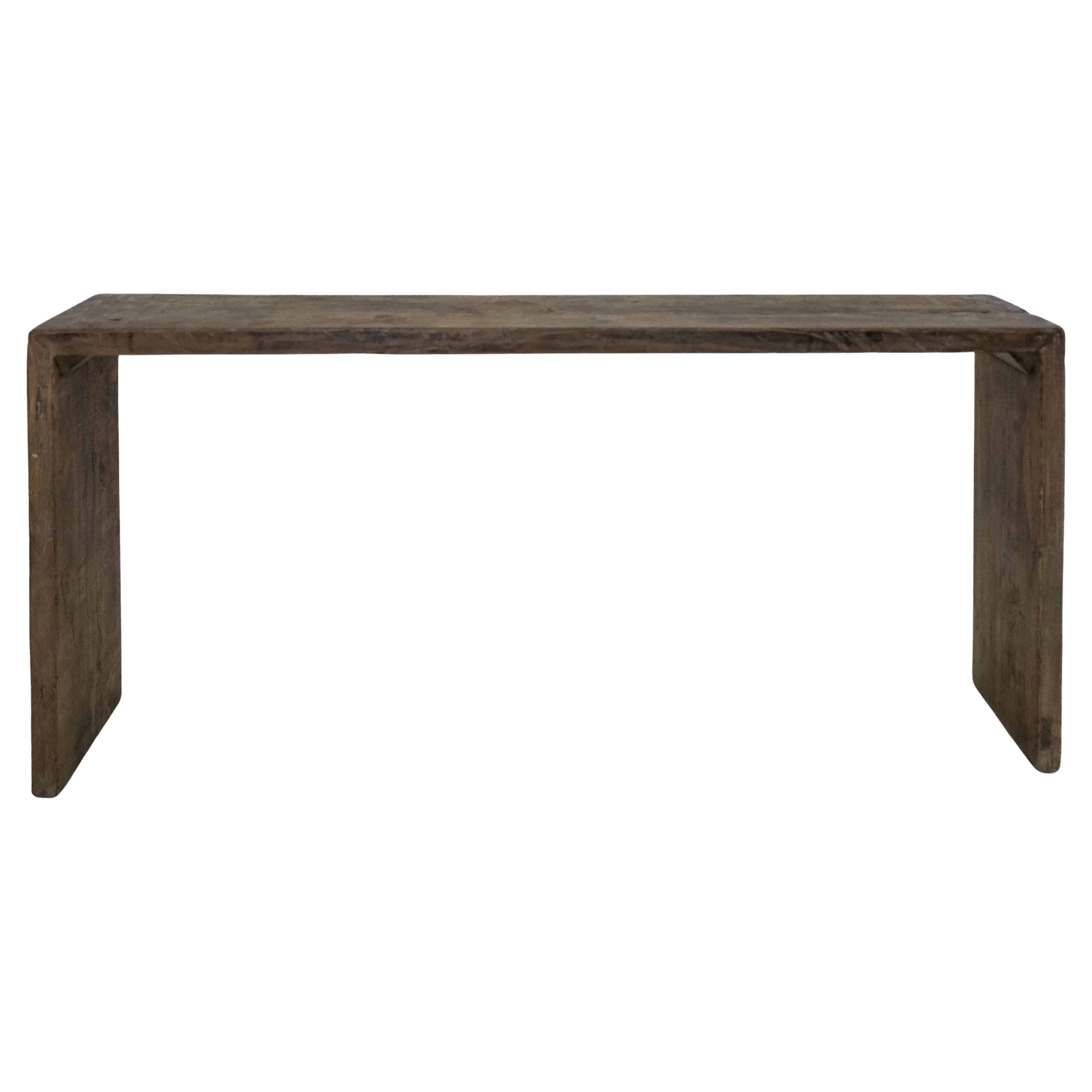 Vintage 20th Century Chinese Elm Console Table – Minimalist Design, Light Patina For Sale