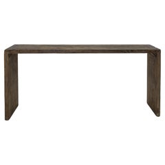 Vintage 20th Century Chinese Elm Console Table – Minimalist Design, Light Patina