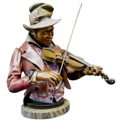 Vintage 20th Century Cold Painted Bronze New Orleans Jazz Musician