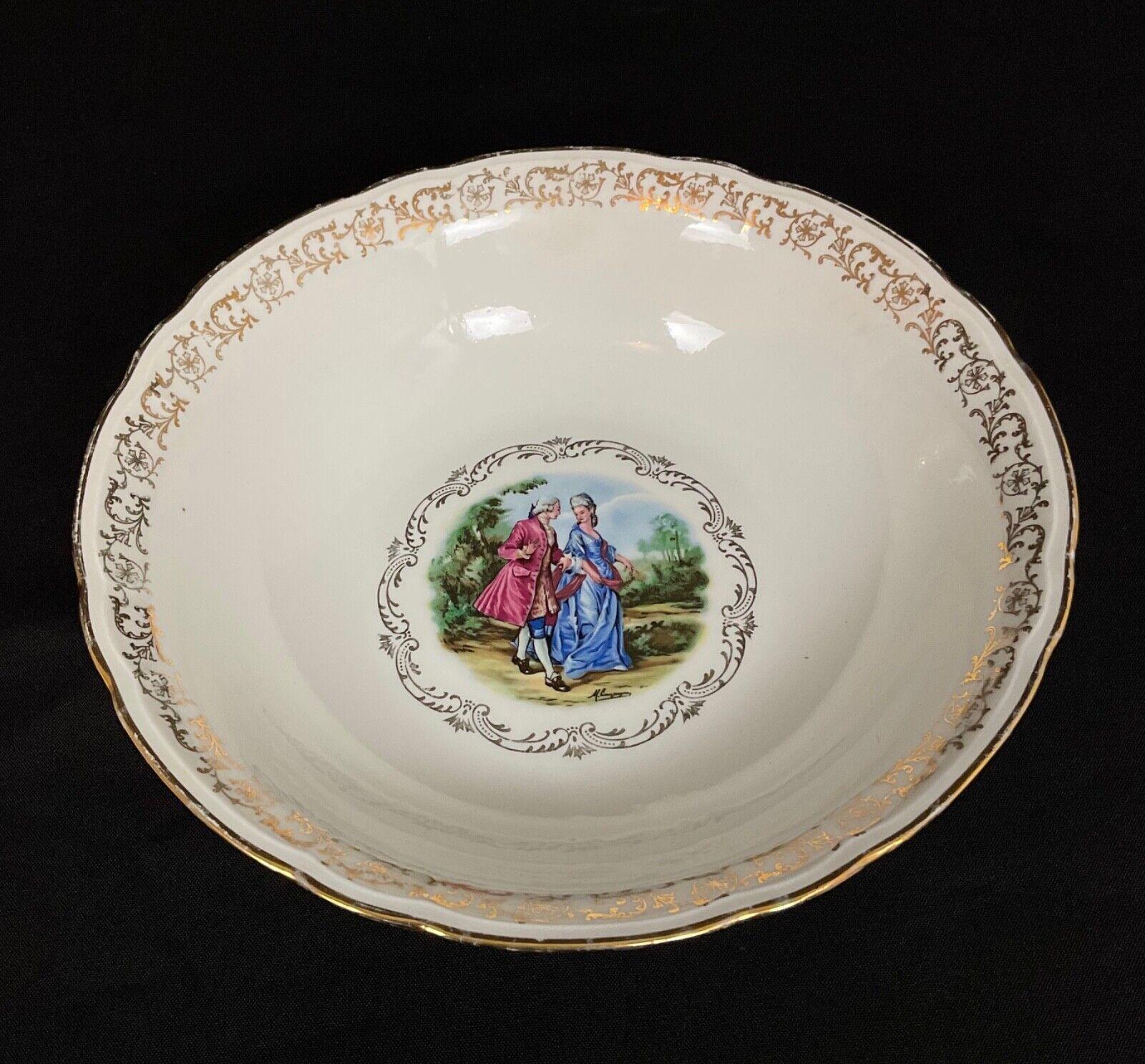 Plato hondo de porcelana vintage del siglo XX - Diseño Fragonard - 2Y509 en Bueno estado para la venta en Bordeaux, FR