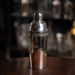 Vintage 20th Century English Silver Plated "Recipe" Cocktail Shaker C.1960