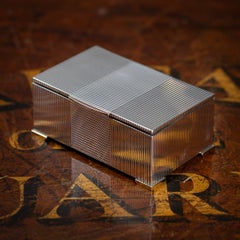 Vintage 20th Century English Solid Silver Cigar Box Retailed By Finnigans c.1947