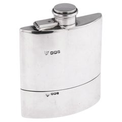 Petaca inglesa de plata maciza del siglo XX, Sheffield c.1932